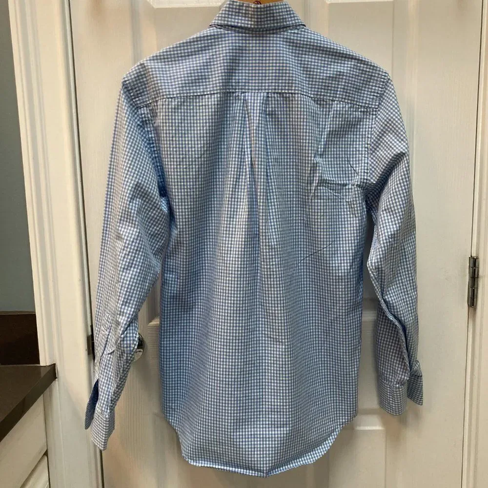 Vineyard Vines Whale Shirt Blue Gingham Plaid XS